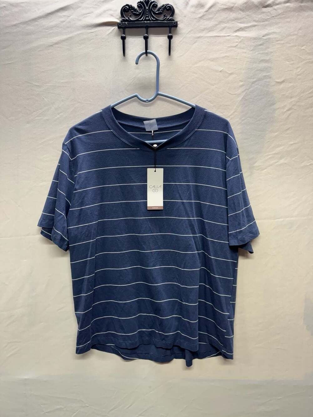 Calia Striped T-Shirt Size XL Blue White Everyday